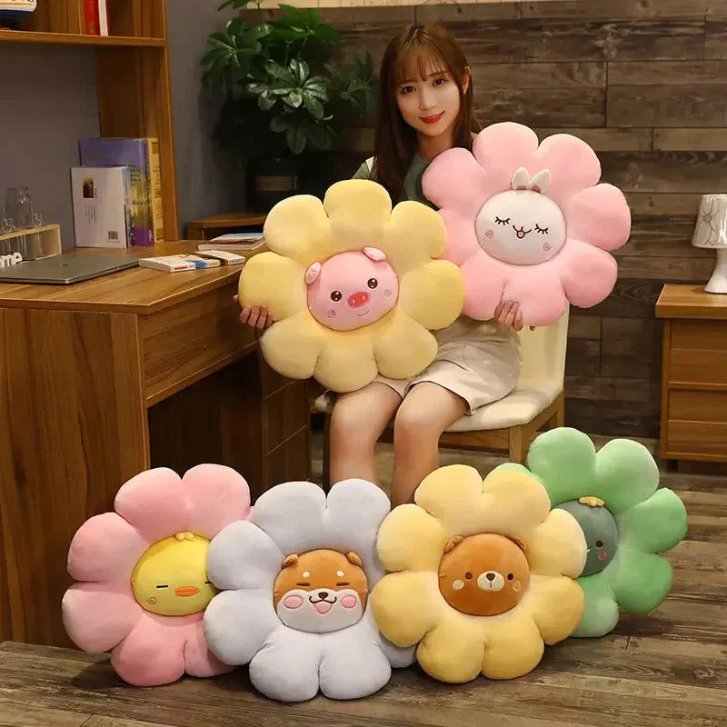 Cute Sun Flower Cushion For Kids